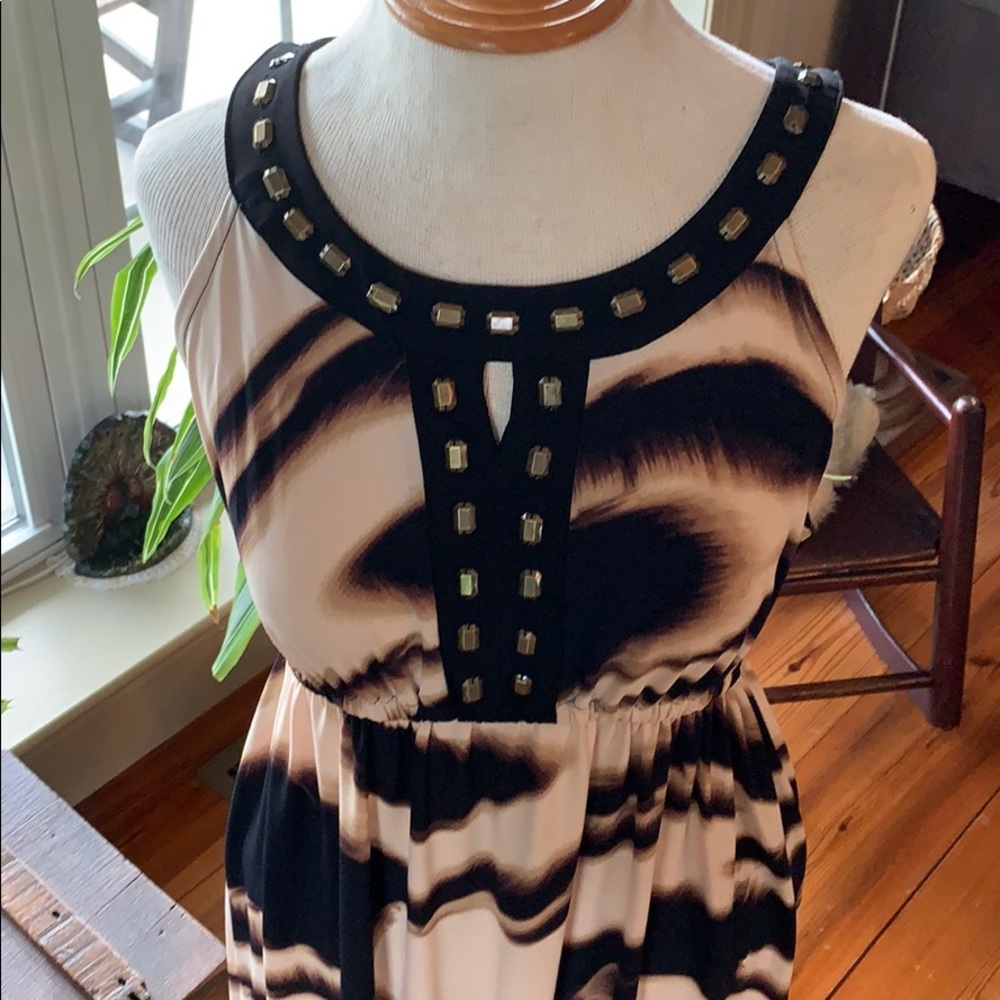 Alfani Print Dress With Embellishments Petite M - Picture 2 of 5